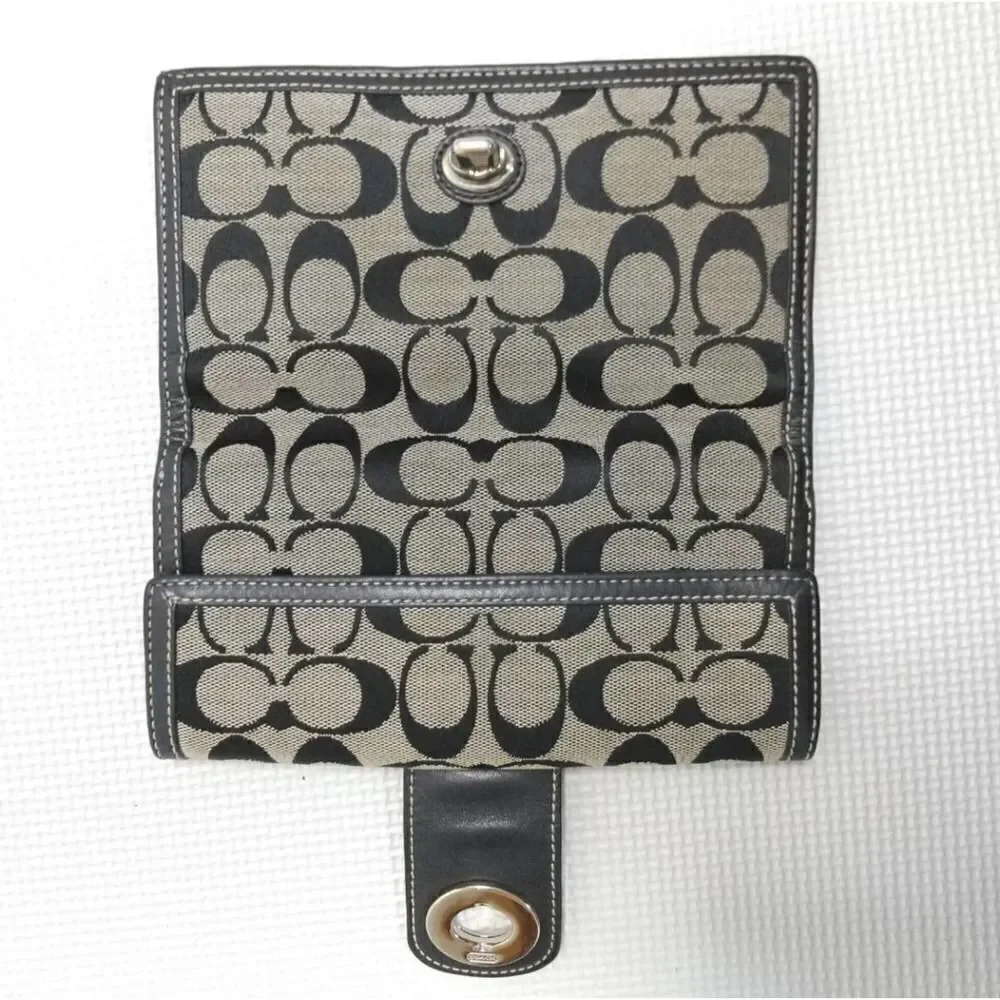 Coach Logo Bifold Wallet with Checkbook.